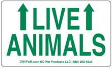Roll of 1,000 Live Animal Label w/arrows