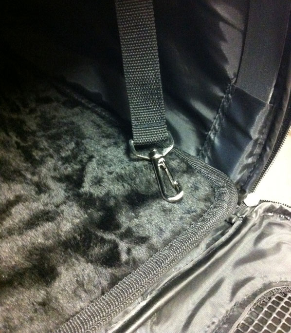 Pet Carrier tether strap for securing pet into carrier